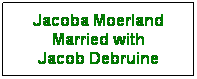 Text Box: Jacoba Moerland
Married with
Jacob Debruine
